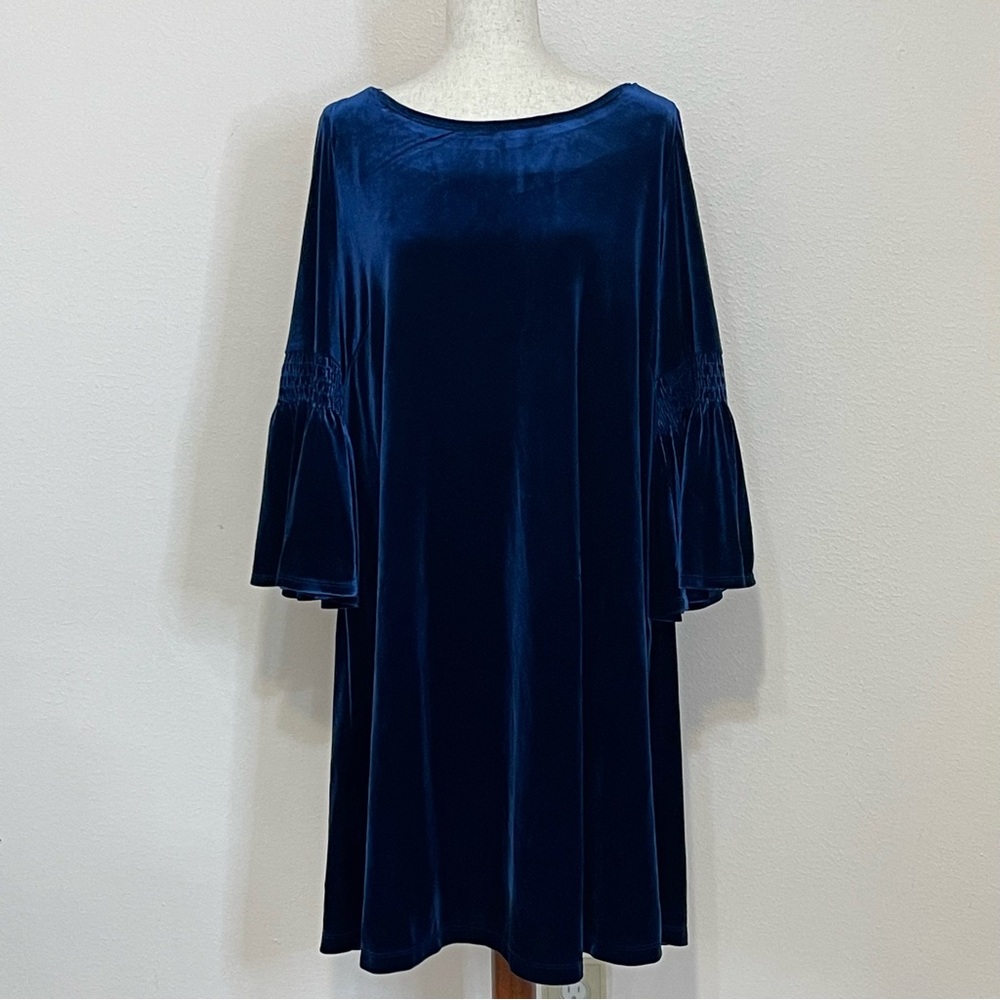 Lane Bryant Navy Blue Velvet Dress Size 14/16